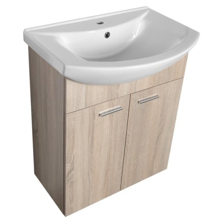 Aqualine ZOJA szafka umywalkowa 61.5x74x32.5cm dąb platin 51163