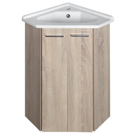 Aqualine ZOJA szafka umywalkowa narożna 39x74x39cm dąb platin 50344