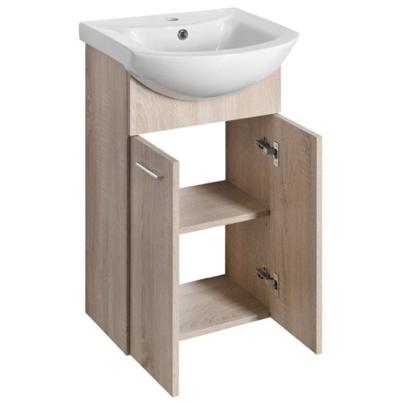 Aqualine ZOJA szafka umywalkowa 41.5x74x253cm dąb platin 51144