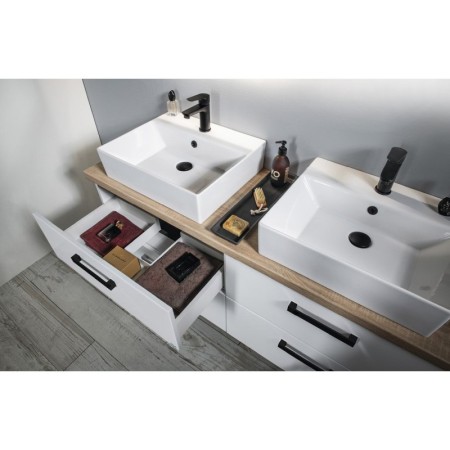 Aqualine VEGA zestaw łazienkowy szerokość 104 cm biały/dąb platin VG052-04