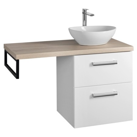 Aqualine VEGA zestaw łazienkowy szerokość 97.5 cm biały/dąb platin VG052-02
