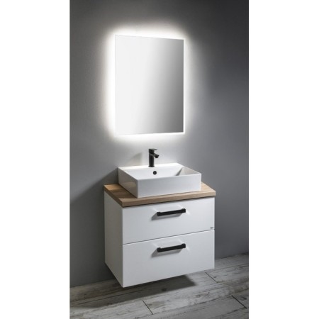 Aqualine VEGA zestaw łazienkowy szerokość 97.5 cm biały/dąb platin VG052-02