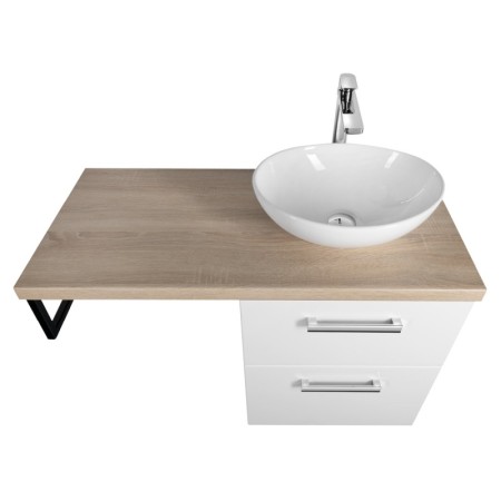 Aqualine VEGA zestaw łazienkowy szerokość 97.5 cm biały/dąb platin VG052-02