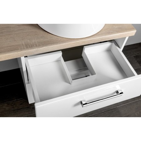 Aqualine VEGA zestaw łazienkowy szerokość 97.5 cm biały/dąb platin VG052-02