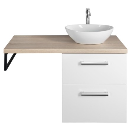 Aqualine VEGA zestaw łazienkowyszerokość 125 cm biały/dąb platin VG064-03