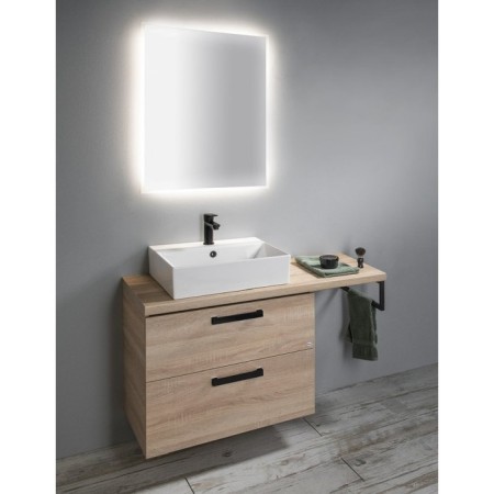 Aqualine VEGA zestaw łazienkowy szerokość 72.5 cm biały/dąb platin VG073-01