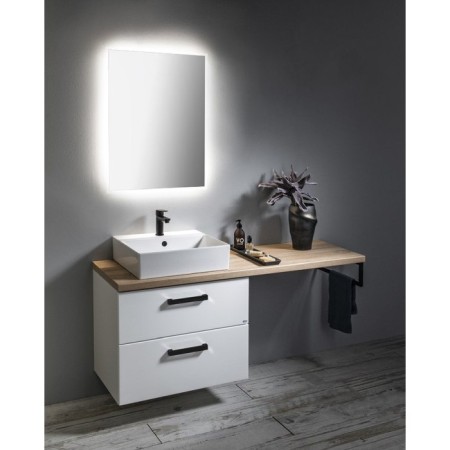 Aqualine VEGA zestaw łazienkowy szerokość 145 cm biały/dąb platin VG073-04