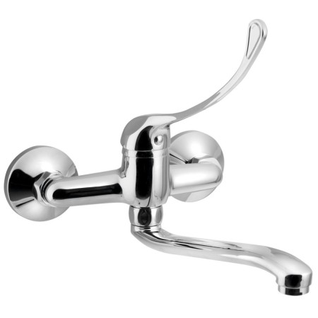 Aqualine AQUALINE 35 Bateria ścienna dźwignia medyczna wysoka wylewka 220mm chrom 52144