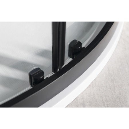 Gelco SIGMA SIMPLY BLACK kabina prysznicowa półokrągła 1000x1000mm R550 szkło czyste GS5510B