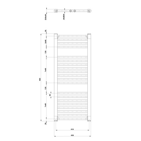 Aqualine DIRECT grzejnik łazienkowy 450x960 mm biały ILR94T