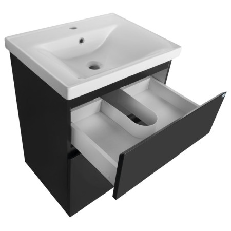 Aqualine ALTAIR szafka umywalkowa 57x72.5x45cm cm czarny mat AI660