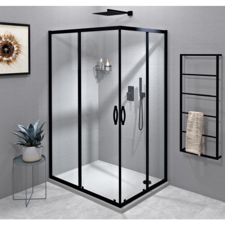 Gelco SIGMA SIMPLY BLACK kabina prysznicowa 900x800 mm instalacja L/R wejście z rogu GS2190BGS2180B