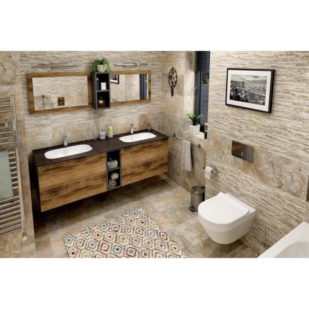 Sapho TREOS umywalka podwójna 151.6x513 cm Rockstone biały mat TS152-0101