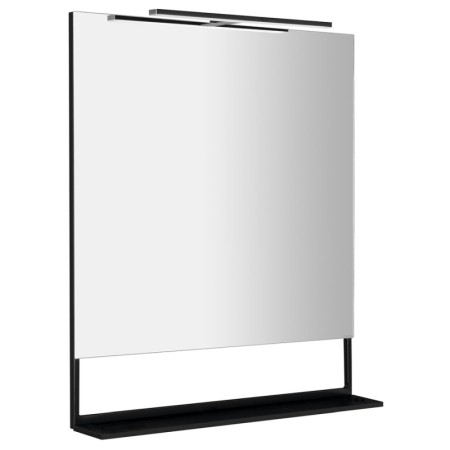 Sapho ERUPTA lustro z półką i LED oświetleniem 80x80cm czarny mat ERU335