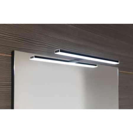 Sapho ERUPTA lustro z półką i LED oświetleniem 80x80cm czarny mat ERU335