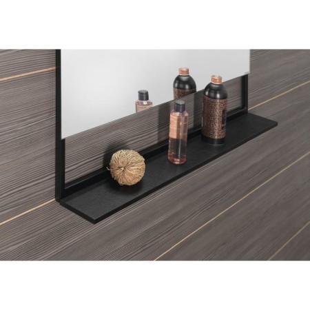 Sapho ERUPTA lustro z półką i LED oświetleniem 80x80cm czarny mat ERU335