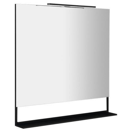 Sapho ERUPTA lustro z półką i LED oświetleniem 100x80cm czarny mat ERU340