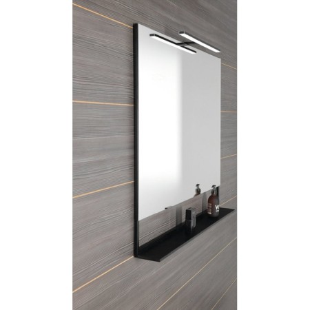 Sapho ERUPTA lustro z półką i LED oświetleniem 100x80cm czarny mat ERU340