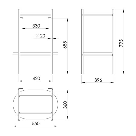 Sapho PUNO konsola pod umywalkę 550x795x396mm złoty mat SKA590-5
