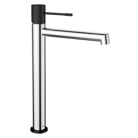 Sapho SOLARIS bateria umywalkowa bez odpływu wysoka chrom/czarny mat WD006CB