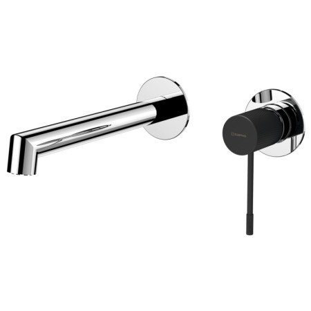 Sapho SOLARIS bateria umywalkowa dwuelementowa ścienna chrom/czarny mat WD008CB