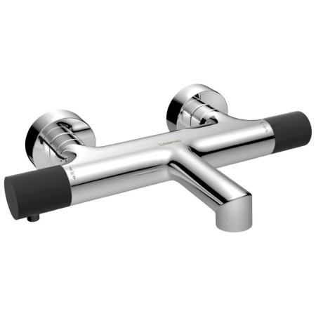 Sapho SOLARIS bateria wannowa ścienna chrom/czarny mat WD010CB