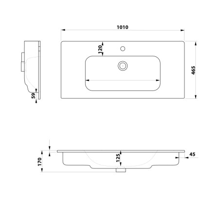 SANOVIT PIEDRA umywalka meblowa 101x46.5cm biała 43101