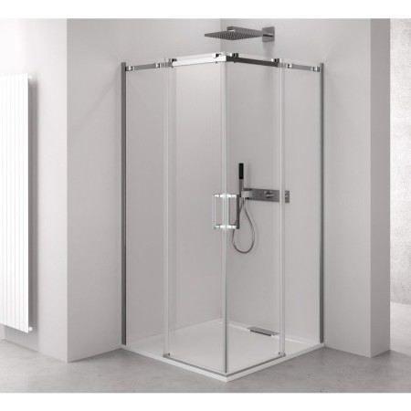 Polysan THRON LINE SQUARE kabina prysznicowa prostokątna 1100x800mm rolki kanciaste wejście z rogu TL2180-5002