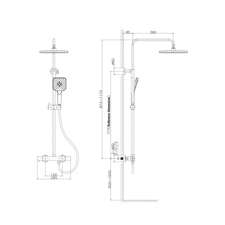 Sapho DAKAR zestaw prysznicowy z baterią termostatyczną złoto mat SZ139GB
