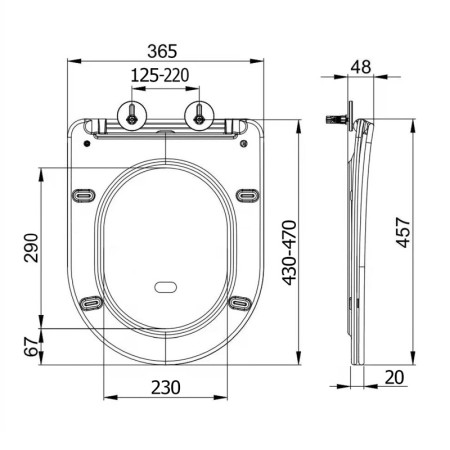 Sapho PACO deska sedesowa SLIM Soft Close czarny mat PCS1012B
