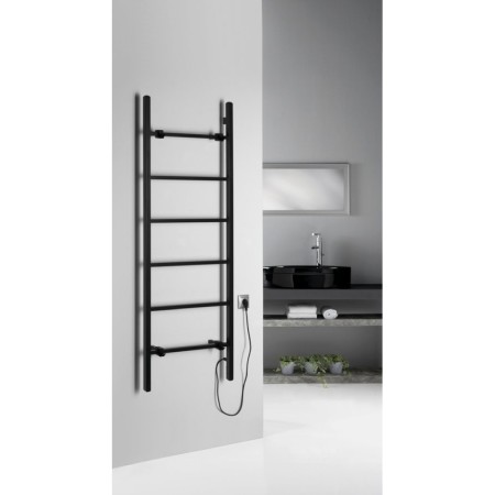 Sapho BARBO elektryczna suszarka na ręczniki kwadratowa 600x1600mm 160 W czarny mat BB906