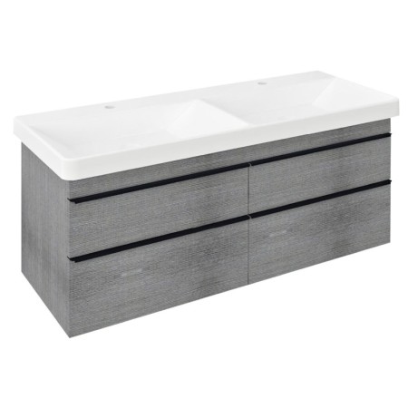 Sapho SITIA szafka umywalkowa 116x50x442cm 4 szuflady dąb srebrny SI120-1111