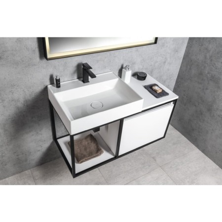 Sapho SKARA szafka pod umywalkę 100x49.5x46.5cm czarny mat/biały mat CG004-3131