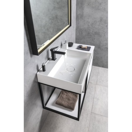 Sapho SKARA szafka pod umywalkę 100x49.5x46.5cm czarny mat/biały mat CG004-3131