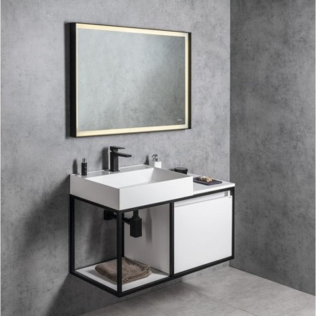 Sapho SKARA szafka pod umywalkę 100x49.5x46.5cm czarny mat/biały mat CG004-3131