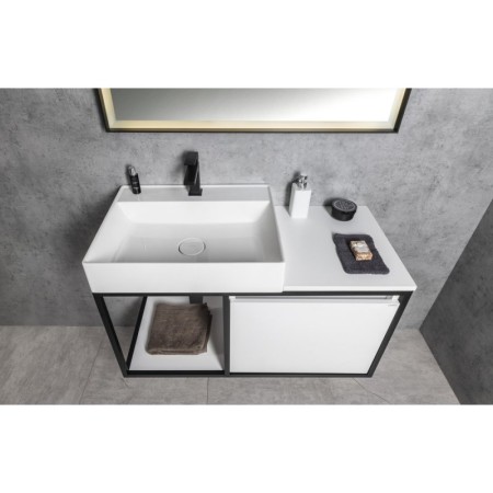 Sapho SKARA szafka pod umywalkę 100x49.5x46.5cm czarny mat/biały mat CG004-3131