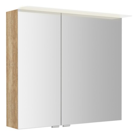 Sapho LINEX szafka z lustrem oświetlenie LED 80x70x15cm dąb Alabama LX080-0022