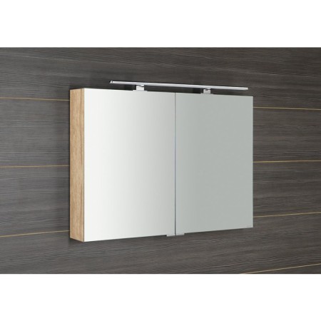 Sapho MIRRÓ szafka z lustrem z oświetleniem LED 100x70x16cm dąb Alabama MC100-0022