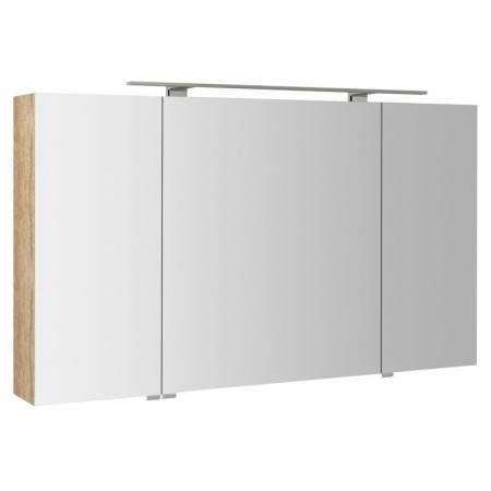 Sapho MIRRÓ szafka z lustrem oświetlenie LED 3 drzwiczki 120x70x16cm dąb Alabama MC121-0022