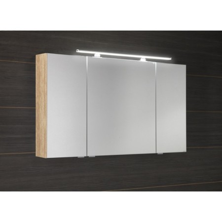 Sapho MIRRÓ szafka z lustrem oświetlenie LED 3 drzwiczki 120x70x16cm dąb Alabama MC121-0022