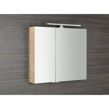 Sapho MIRRÓ szafka z lustrem oświetlenie LED 3 drzwiczki 120x70x16cm dąb Alabama MC080-0022