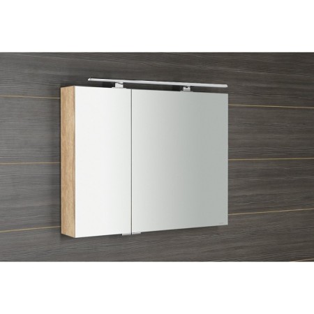 Sapho MIRRÓ szafka z lustrem z oświetleniem LED 90x70x16cm dąb Alabama MC090-0022