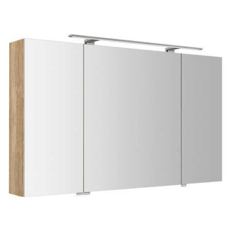 Sapho RIWA szafka z lustrem oświetlenie LED 3 drzwiczki 121x70x17cm dąb Alabama RIW120-0022
