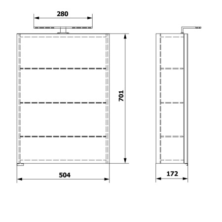 Sapho RIWA szafka z lustrem oświetlenie LED 50x70x17cm dąb Alabama RIW050-0022