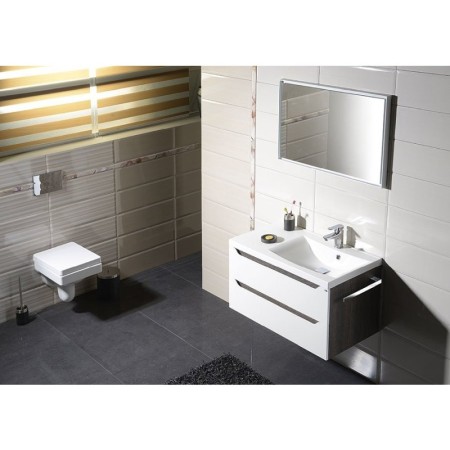 Sapho WAVE szafka umywalkowa 897x45x478cm prawa biała/dąb Alabama WA093-3022