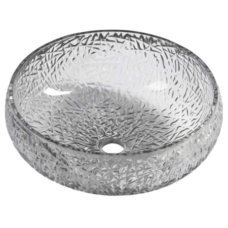 Sapho GAVIOTA grawerowana szklana umywalka nablatowa ? 42cm czarny TY306