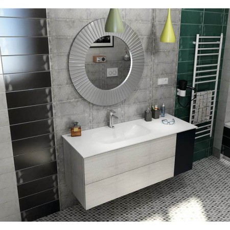 Sapho TREOS umywalka 96.6x513 cm Rockstone lewy biały mat TS097-0101-L