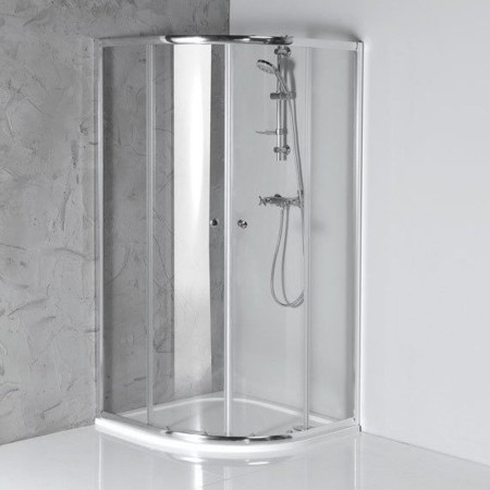 Aqualine ARLETA kabina prysznicowa półokrągła 800x800mm szkło czyste HLS800Y