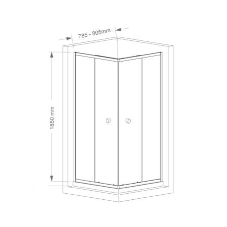 Aqualine AGGA kabina prysznicowa narożna 800x800mm szkło czyste HLF808Y