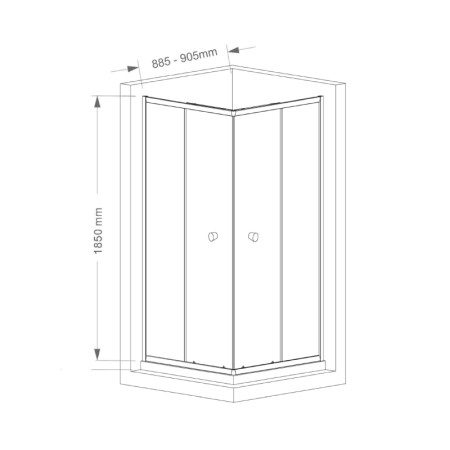 Aqualine AGGA kabina prysznicowa narożna 900x900mm szkło czyste HLF909Y